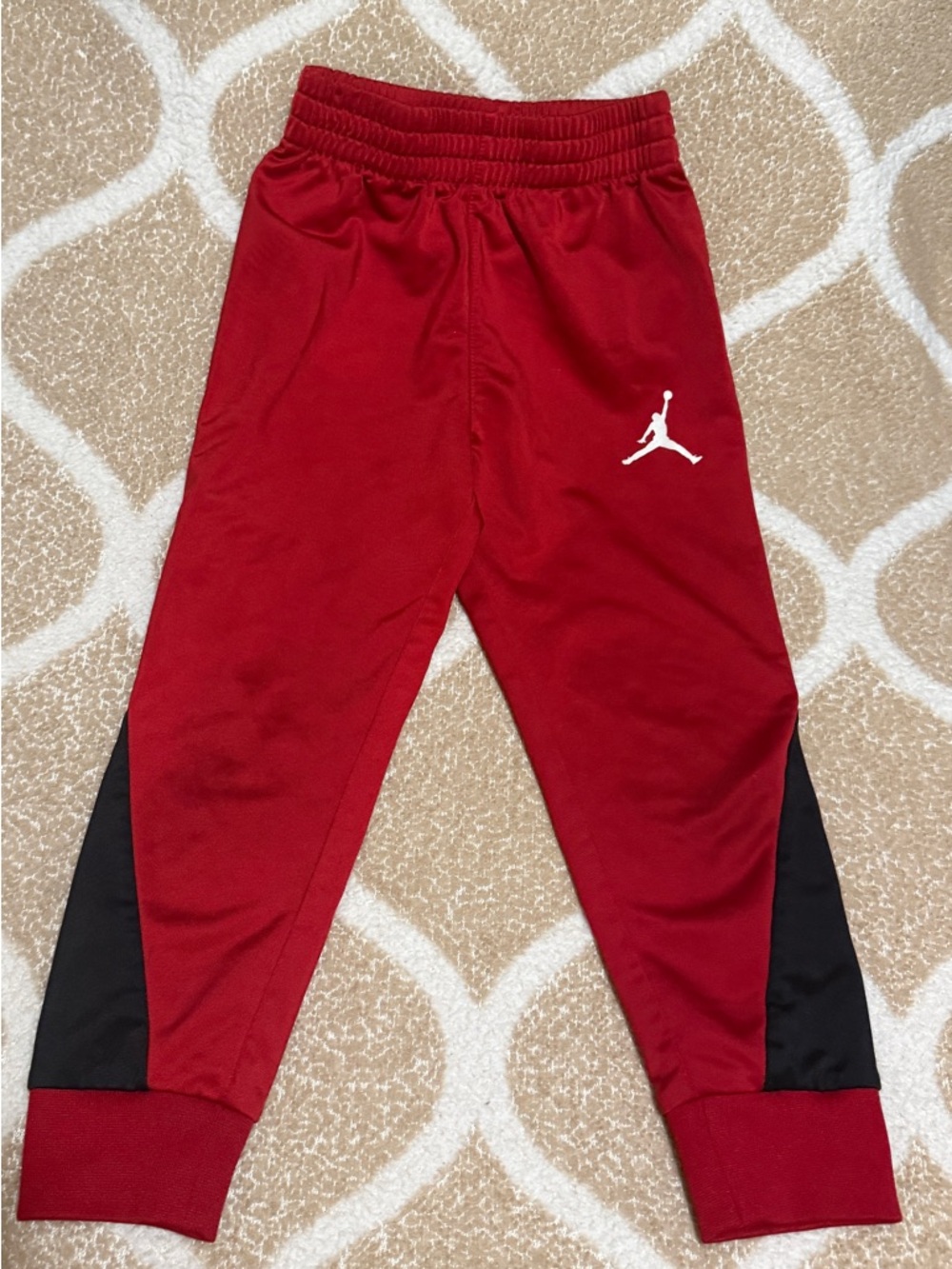 Jordan Maroon and Black Kids' Athletic Joggers